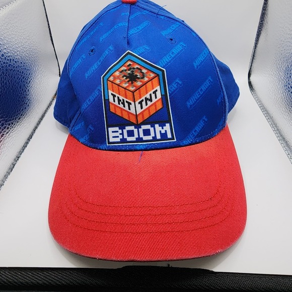 Minecraft Other - Minecraft Snapback Hat Youth OSFM Blue Red TNT Boom Graphic‎ Baseball Cap